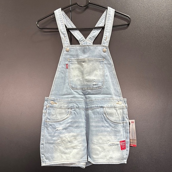 Levi’s Shortalls Overalls,relaxed fit,stretch,adjustable straps,5 pocket,distres - Picture 1 of 9